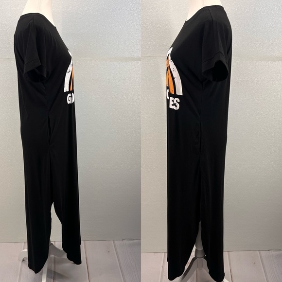 Casual Loose Short Sleeve Long Dress Split Maxi Summer Beach Dress with Pockets - Picture 14 of 17